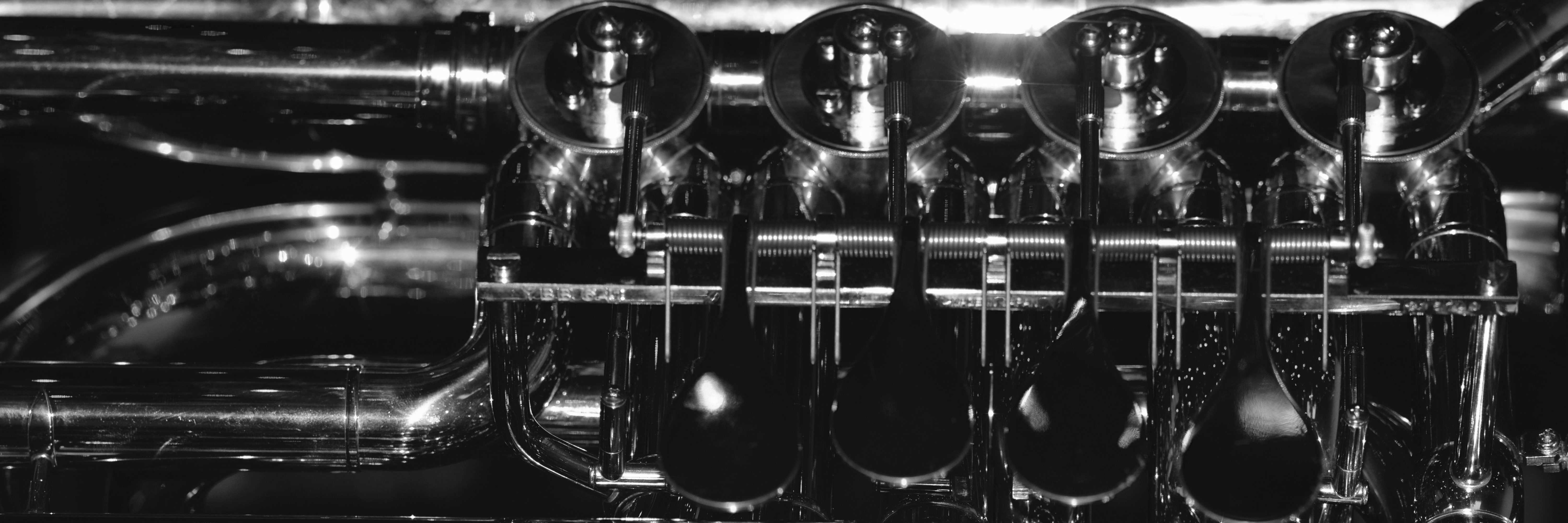 Image: Closeup of rotary tuba valves