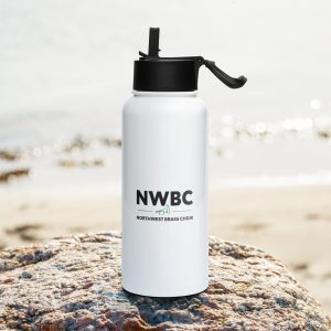 NWBC stainless steel water bottle with a straw lid